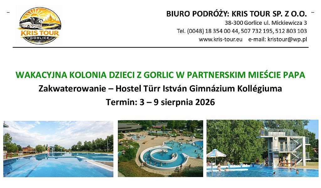 Kolonia letnia w mieście partnerskim PAPA